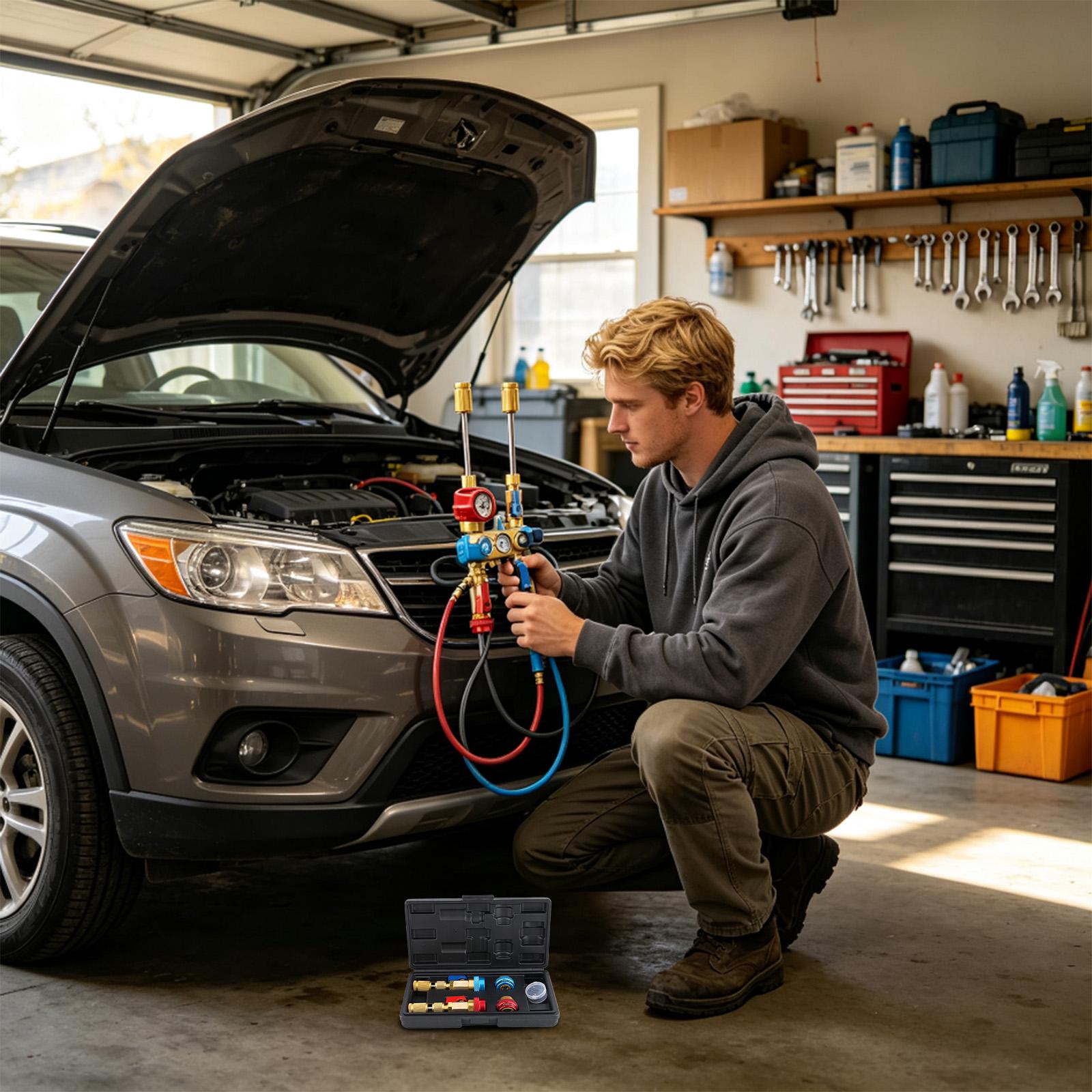 Heavy Equipment Technician - 車のエアコンバルブコア取り外しツール高耐久精密フィット機器自動車エアコンバルブコアツールセットメカニック技術者向け