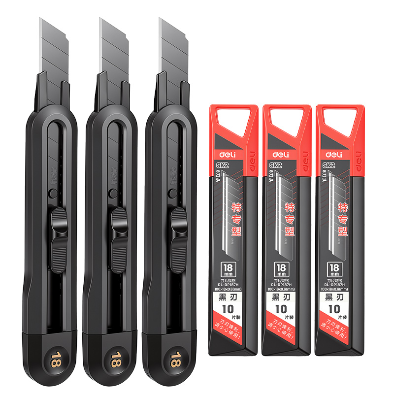 Heavy Equipment Blade - SK2ヘビーデューティーユーティリティナイフセット 18mmブレード ABSエンジニアリングプラスチック 快適グリップ プロ仕様カッターツールキット