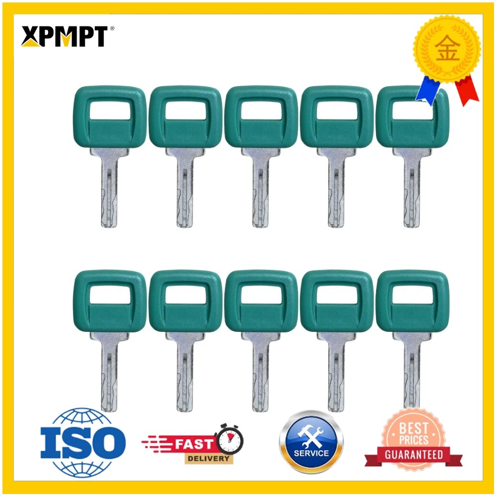 Heavy Equipment Hauling - 10個入り 重機用キー レーザーカット ボルボキー 11039228 ボルボローダー
