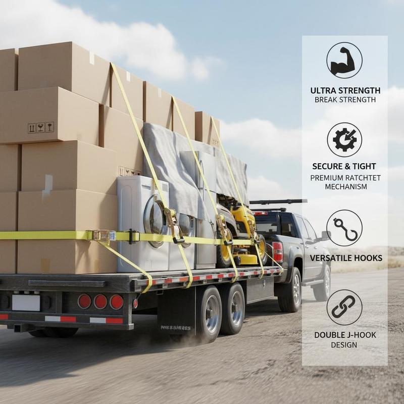 貨物用テンショナーベルト 2インチ x 27フィート 重量物 - Heavy Equipment Hauling のレビューと価格