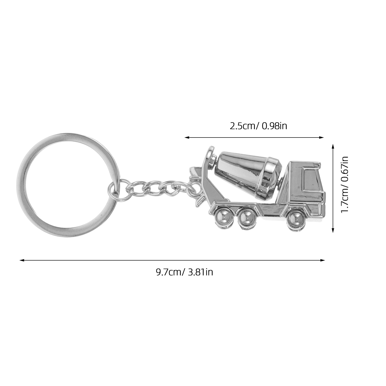 合金製ミキサー車キーホルダー 3D建設車両重機車キーペンダン - Heavy Equipment Mixer のレビューと価格